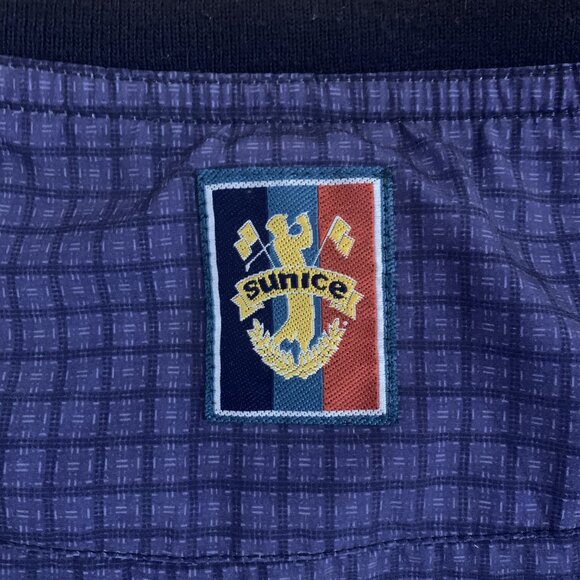 VTG Sunice Golf Pullover Sweater Mens Large Blue Plaid Windbreaker Long Sleeve - Picture 10 of 12